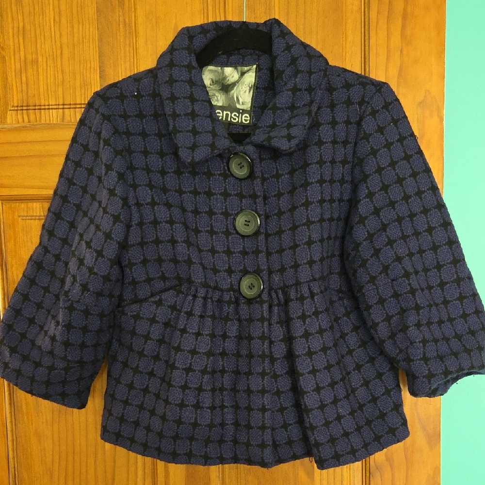 Kensie Purple And Black Crop Jacket